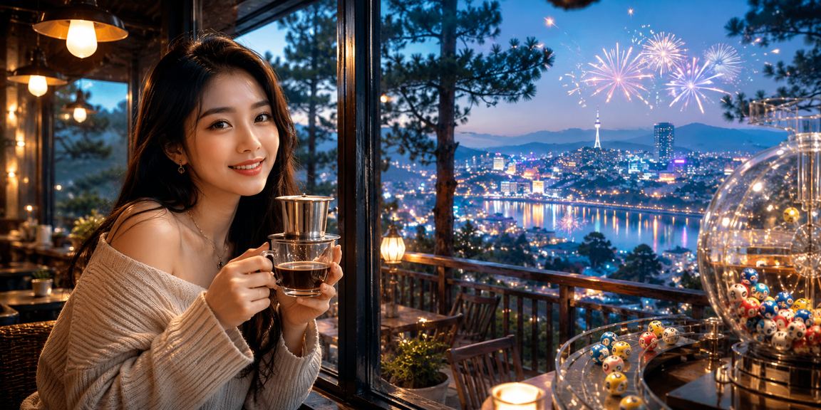 Buổi chiều tại Đà Lạt – người dùng đọc phân tích xổ số và kèo bên cà phê