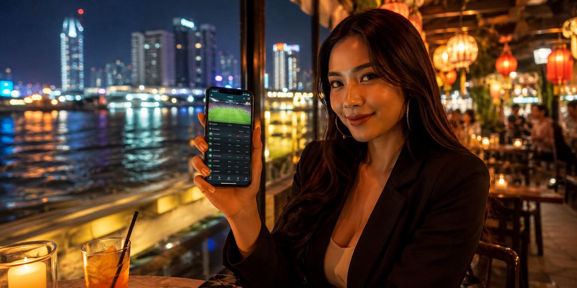 Người dùng Sài Gòn xem phân tích kèo thể thao buổi sáng bên ly cà phê